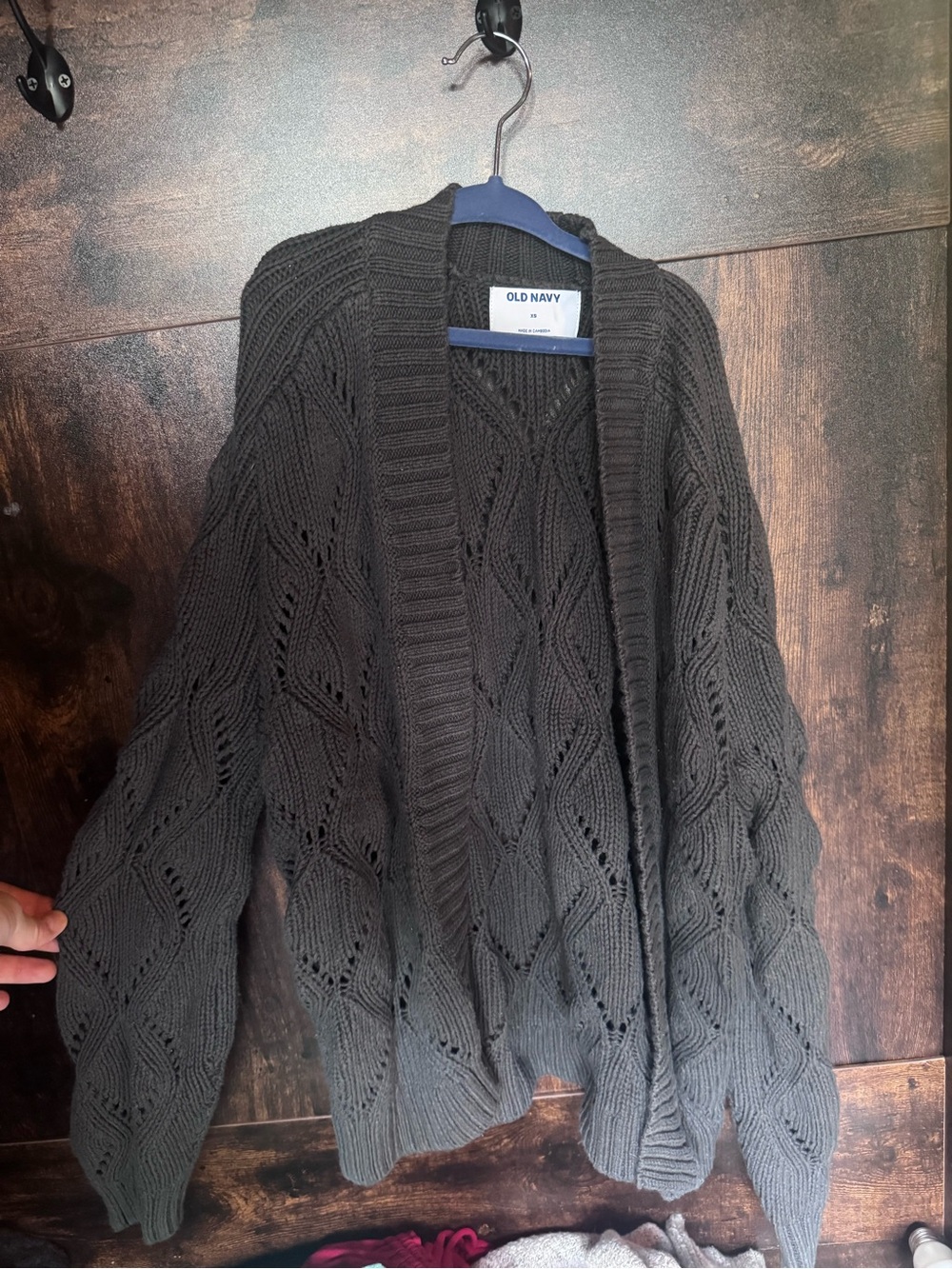 Old Navy Women's Open-Front Chunky Knit Cardigan - Charcoal Gray